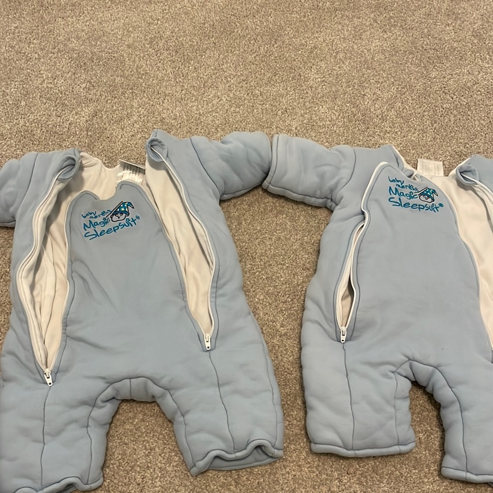 2 Merlin Sleepsuits (size large/6-9 months/18-21 lbs)